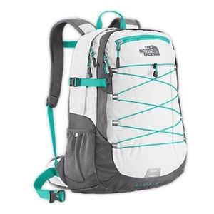 The North Face Borealis White Grey and Teal/Turquoise Backpack